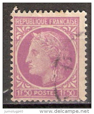 Timbre France Y&T N° 679 (6) Obl.  Type Cérès De Mazelin.  1 F 50. Lilas. Cote 0,15 € - 1945-47 Ceres Of Mazelin