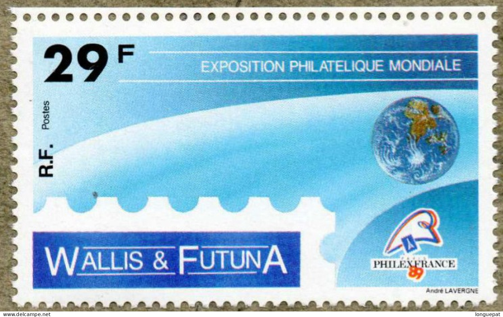 WALLIS-et-FUTUNA : "Philexfrance 89" - Exposition Philatélique à Paris : Dentelure, Globe Terrestre, Logo De L'Expo - - Unused Stamps