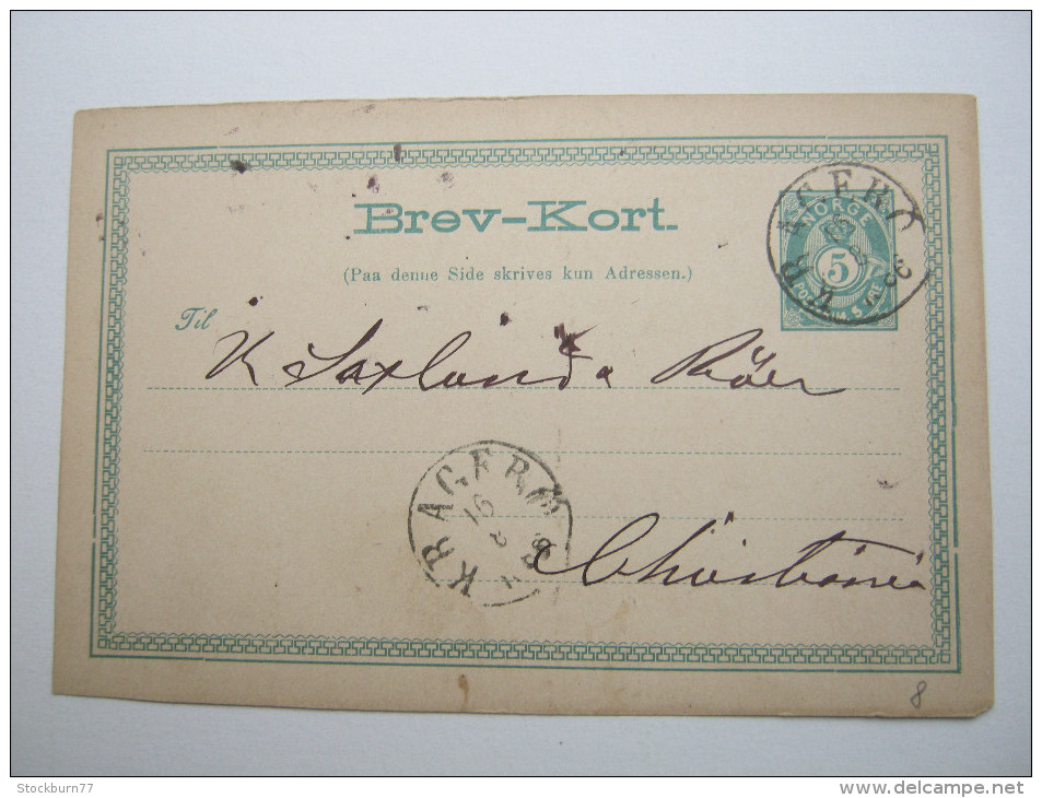 1886,  KRAGERO , Klarer Stempel Auf Karte - Cartas & Documentos