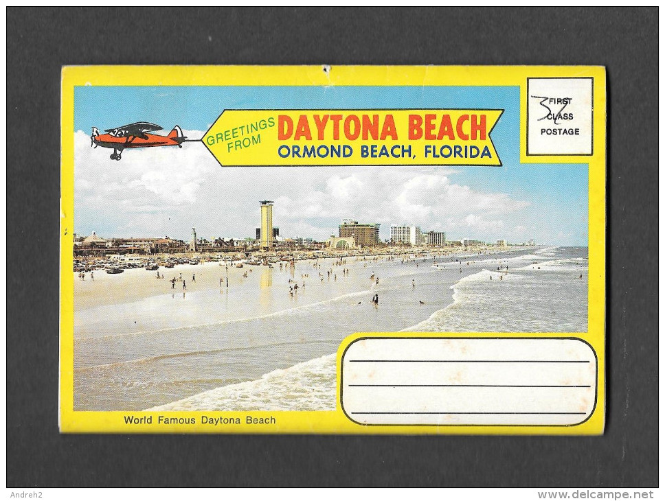 DAYTONA BEACH - ORMOND BEACH - FLORIDA -  SOUVENIR FOLDER OF DAYTONA & ORMOND BEACH - CARNET SOUVENIR - 13 PHOTOS - Daytona