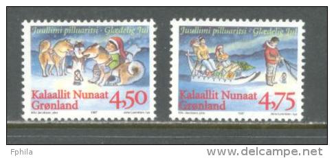 1997 GREENLAND CHRISTMAS NORMAL PAPER MICHEL: 313x-314x MNH ** - Nuevos