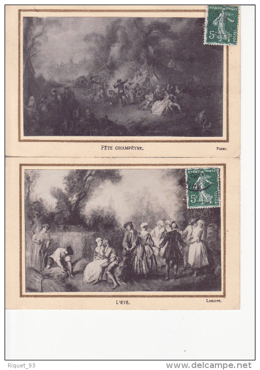 Lot 2 Cp - L'ETE - Lancret Et FETE CHAMPETRE - Pater. - Peintures & Tableaux