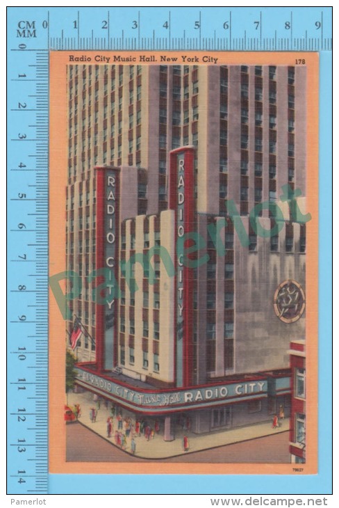 US New York NY ( New York Radio City Music Hall Rockefeller Center,  CPSM    Linen Postcard ) Recto/Verso - Manhattan