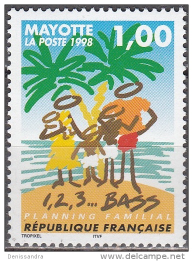 Mayotte 1998 Yvert 54 Neuf ** Cote (2015) 1.00 Euro Planning Familial - Neufs