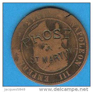 Monnaie De Prisonniers ) Prost à St-martin - 10 Centimes Napoléon III - Antilles Française -  Maringot - Abarten Und Kuriositäten