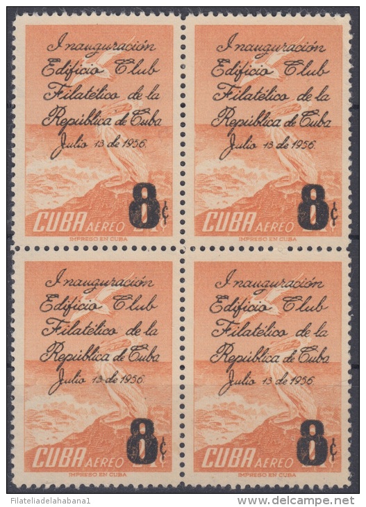 1956.105 CUBA. 1956. Ed.664. MH. INAUGURACION EDIFICIO CLUB FILATELICO. PHILATELIC BUILDING. AVES. BIRD. PAJAROS. BL4 - Neufs