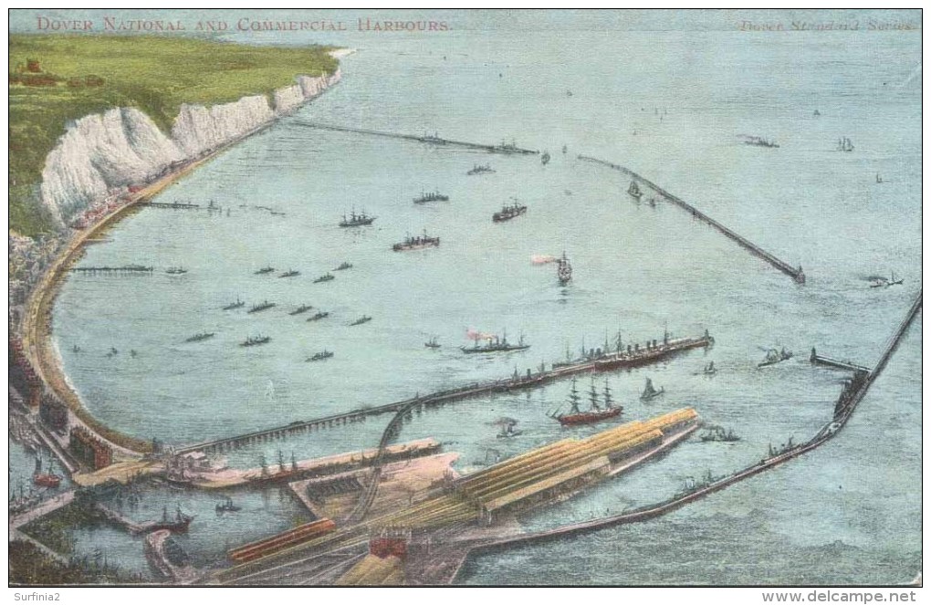 KENT - DOVER -  NATIONAL AND COMMERCIAL HARBOURS 1905 Kt542 - Dover