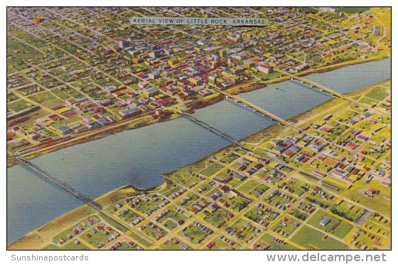 Aerial View Of Little Rock Arkansas 1948 - Little Rock