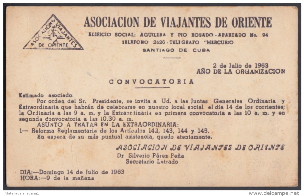 1963-EP-1 CUBA 1963. Ed.103. TARJETA ENTERO POSTAL. POSTAL STATIONERY. VALLE DE VIÑALES. USED. IMPRESO REVERSO. INTERESA - Covers & Documents