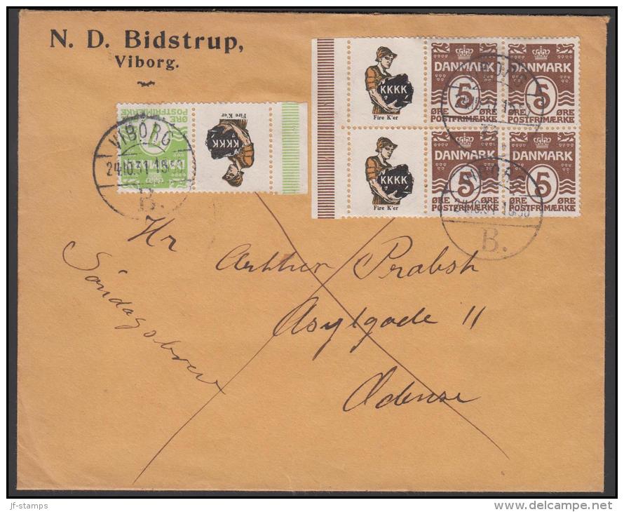 1927-1930. Wavy-line. Complete Bookletpane With 6-block KKKK + 5 øre Brown And KKKK + 7... (Michel: R 33) - JF171180 - Abarten Und Kuriositäten