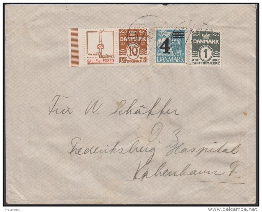 1931-1933. Wavy-line. GALLE & JESSEN + 10 øre Yellowbrown On Cover To København From JU... (Michel: R 44) - JF171199 - Abarten Und Kuriositäten