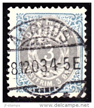 1902. Bi-coloured. 3 Øre Grey/blue. Perf. 12 3/4. Watermark New Crown. Normal Frame AAR... (Michel: 22IZBb) - JF157578 - Neufs