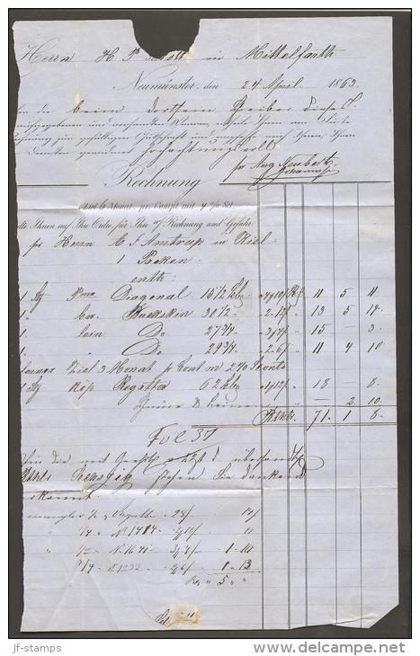 1858. Wavy-lined Spandrels. 4 Skilling Brown, Wmk. I Small Crown 192. SLESV.P.SP.BUR I.... (Michel: 7a) - JF120177 - Covers & Documents