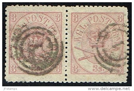 1870. Large Oval Type. 3 Skilling Lilac-rose. Lineperforated 12½. VERY SCARCE PAIR. (Michel: 12B) - JF158327 - Ungebraucht