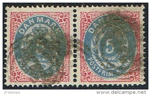 1875-1903. Bi-coloured. 5 Øre Rose/blue. Pair. (Michel: 24) - JF164735 - Neufs