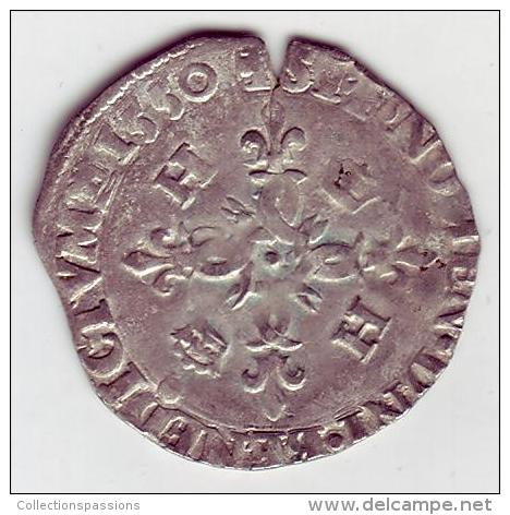 HENRI II -  Douzain Aux Croissants 1550 +  (Caen) - 1547-1559 Henry II