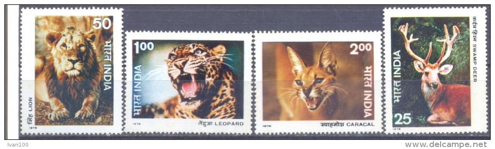 1976. India, Animals Of India, 4v, Mint/** - Neufs