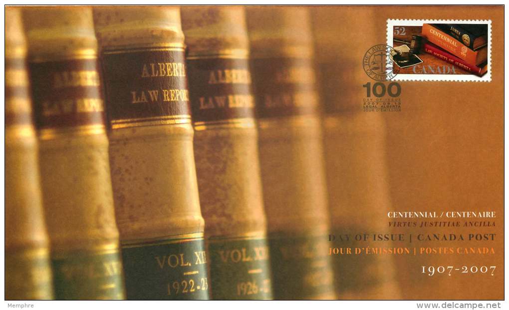 2007   Law Society Of Alberta Centennial  Sc2228  Single - 2001-2010