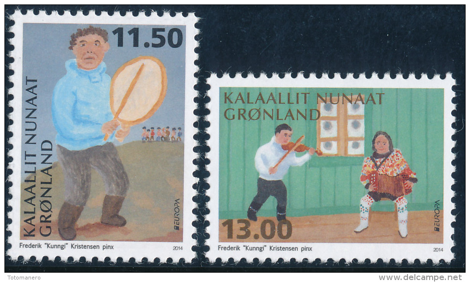 GREENLAND/Grönland  EUROPA 2014 "National Music Instruments" Set Of 2v** From Sheets Of 40v - 2014