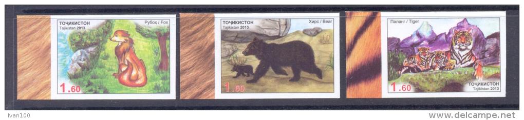 2013. Tajikistan, Wild Animals Of Asia, 3v Imperforated, Mint/** - Tajikistan