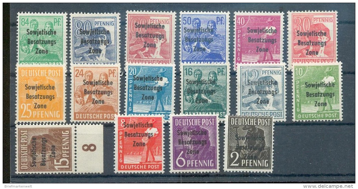 SBZ 182/97 SATZ ** MNH POSTFRISCH 86EUR (70082 - Neufs