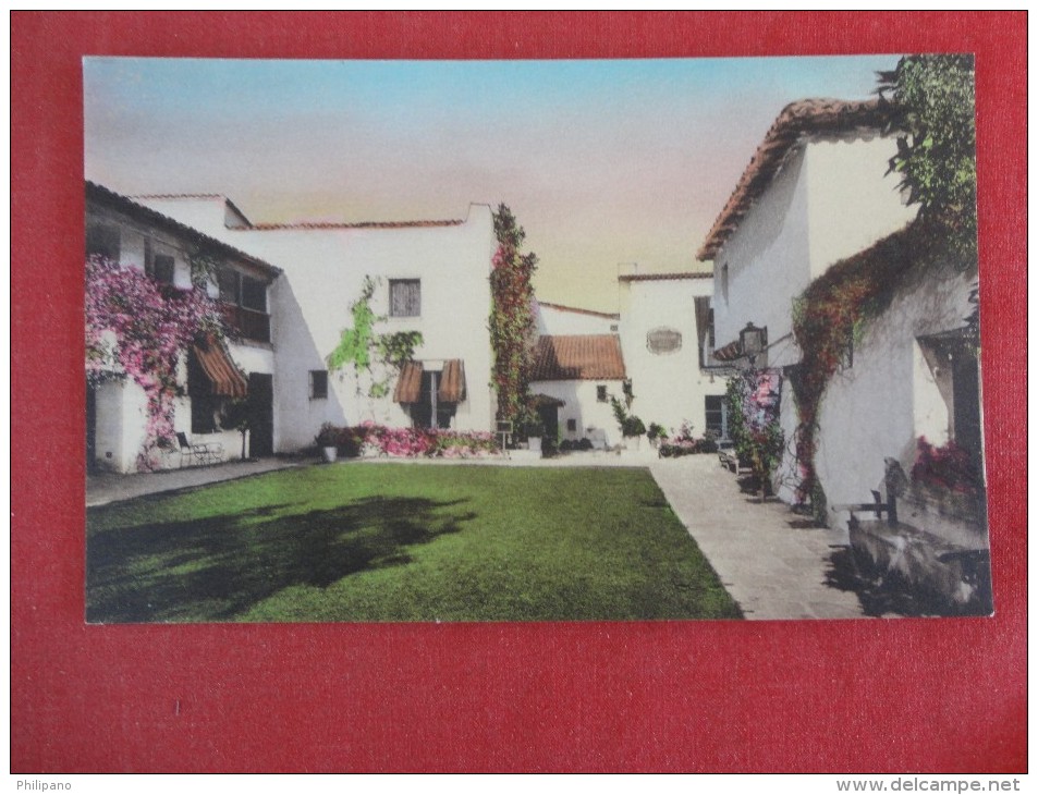 California> Santa Barbara Inner Courts De La Guerra Hand Colored     Ref 1697 - Santa Barbara