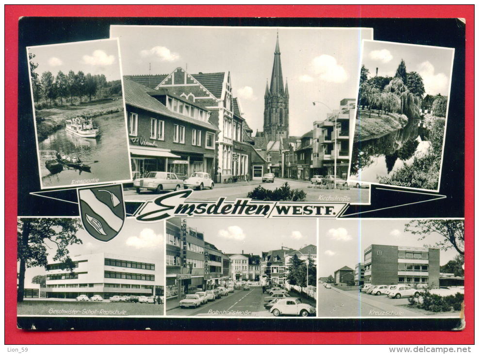 161565 / Emsdetten ( Westphalia ) - KIRCHSTRASSE , EMSPORTIE , GESCHWISTER SCHOLL , CAR SHIP - Germany Allemagne - Emsdetten