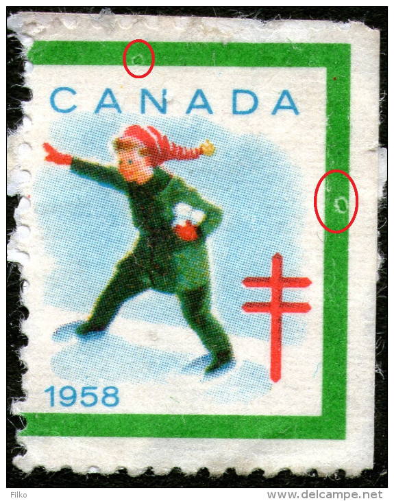 Canada,1958,anti TBC Label,error Shown On Scan,as Scan - Gebruikt