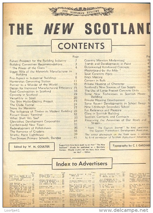 Magazine Revue - The New Scotland - Building And Inginering Development 1958 - Bouwkunde