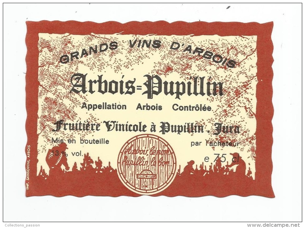 étiquette , Grands Vins D´Arbois , ARBOIS PUPILLIN - White Wines