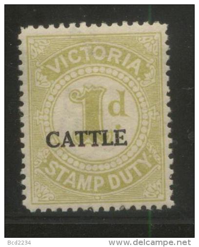 AUSTRALIA VICTORIA CATTLE  REVENUE 1927 1D GREEN NHM  BF#01 - Fiscali