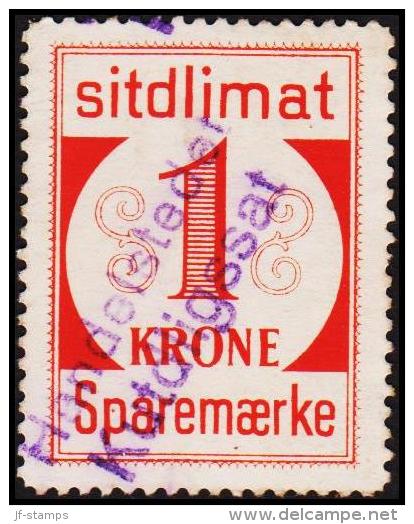 1939. Sparemærke Sitdlimat. 1 Kr. Handelstedet Kutdligssat.  (Michel: ) - JF127647 - Colis Postaux