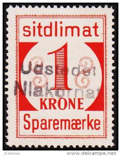 1939. Sparemærke Sitdlimat. 1 Kr. Udstedet Niakornat.  (Michel: ) - JF127623 - Pacchi Postali