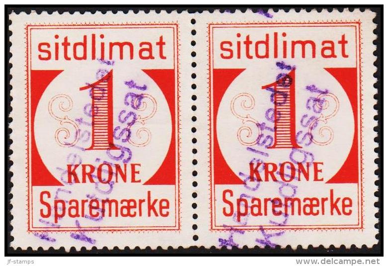 1939. Sparemærke Sitdlimat. 2x 1 Kr. Handelstedet Kutdligssat.  (Michel: ) - JF127649 - Spoorwegzegels