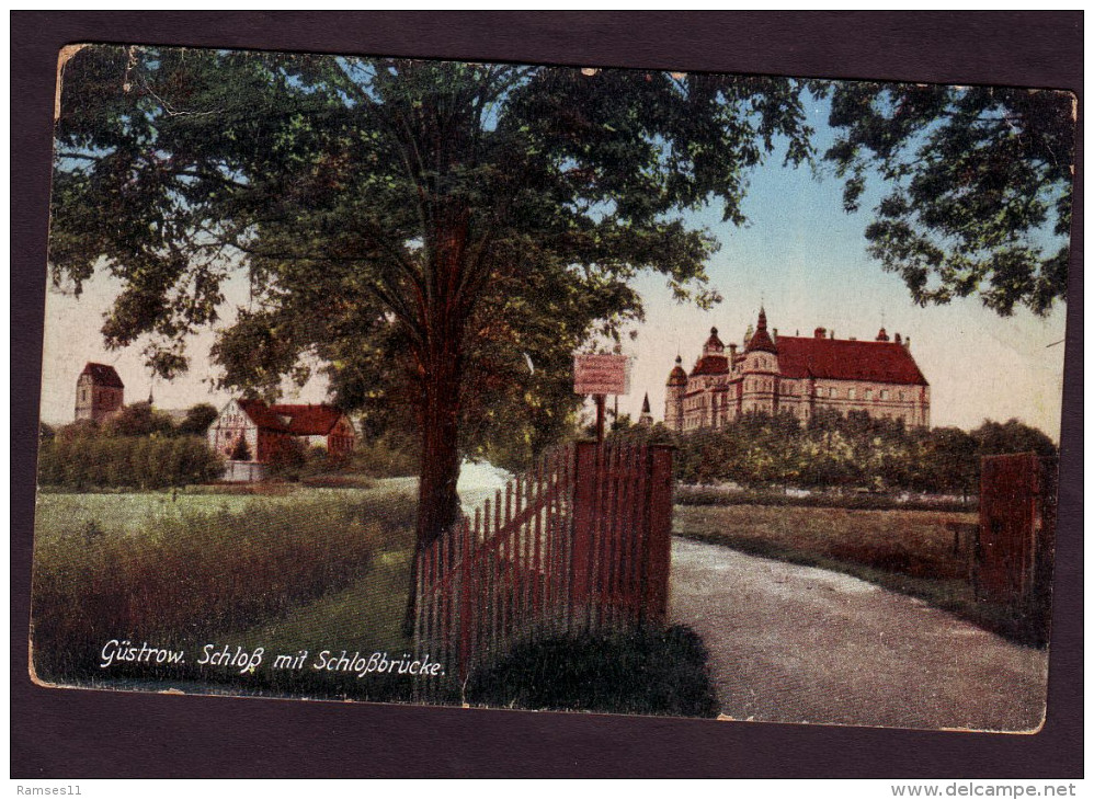 AK GÜSTROW - Schloss Mit Schlossbrücke - 1920 - Guestrow