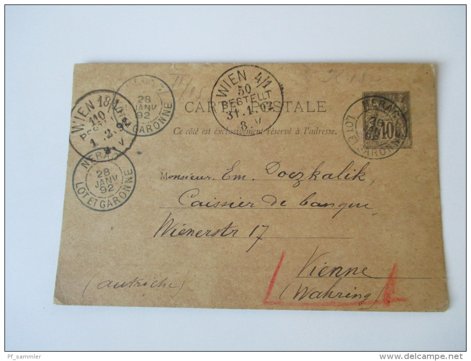 Frankreich Ganzsachen 25 stk. 1888 - 1894. Verschiedene Stempel und Farben. Schöne Stücke! Social Philately!!