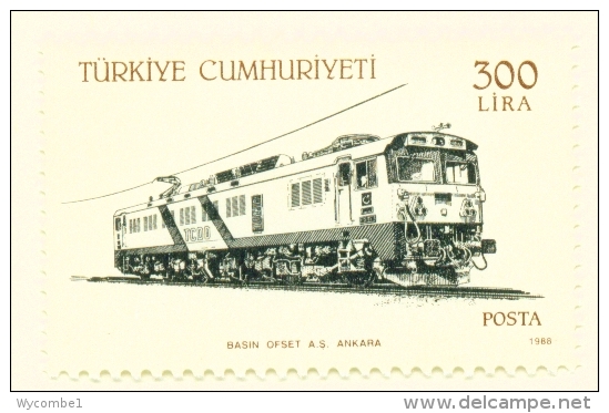 TURKEY  -  1988  Trains  300l   Mounted/Hinged Mint - Nuovi