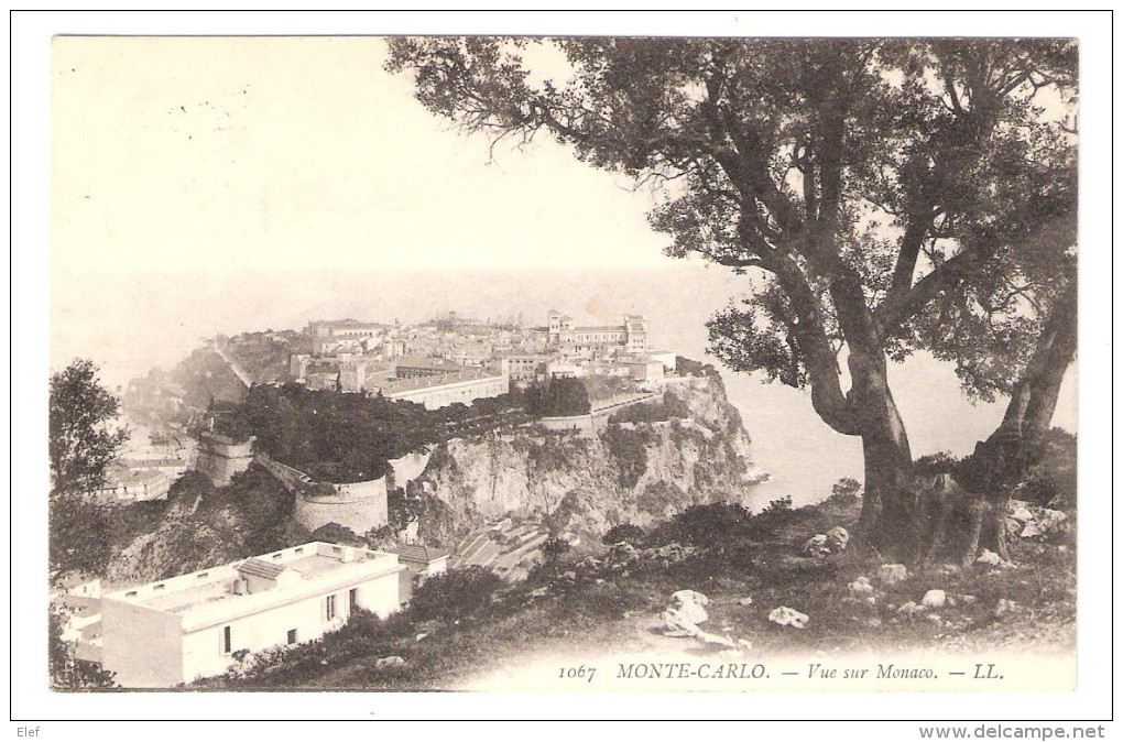 MONACO 1907, Yvert N° 23 , 10 C Rouge ,  Seul Sur Carte Vue Sur Monaco, Monte Carlo, TB - Storia Postale