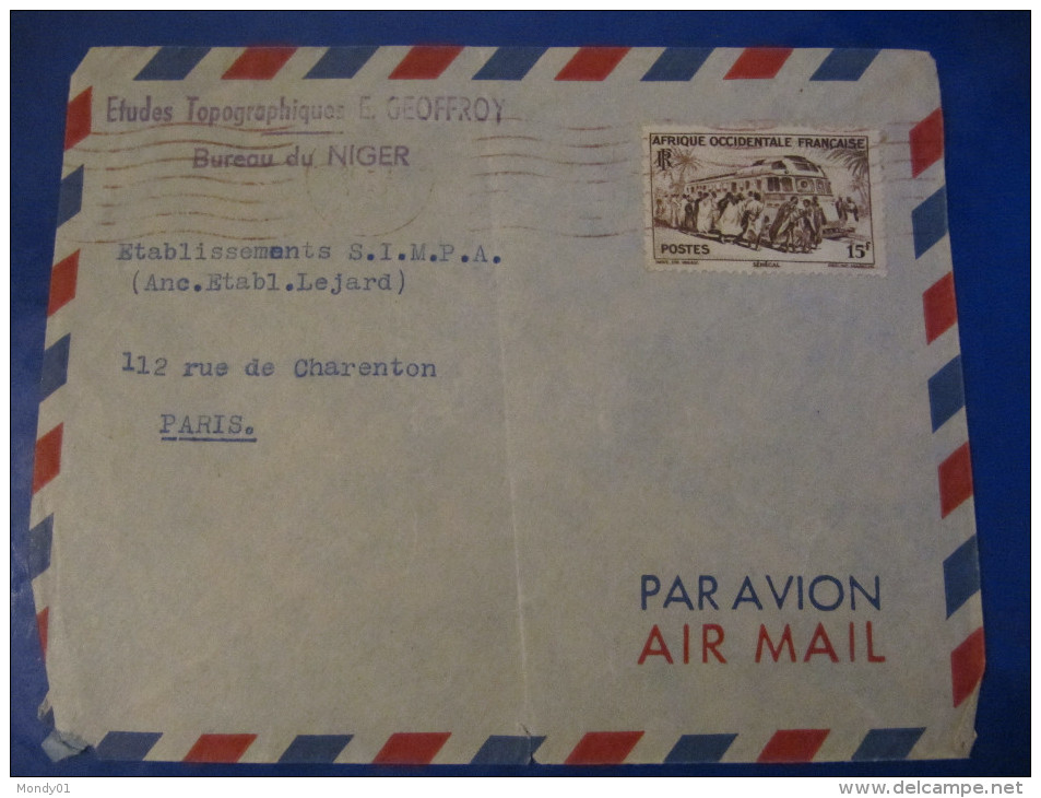 3-141 Afrique Occidentale Française Niger 1952 Etudes Topographiques Geographie - Bus