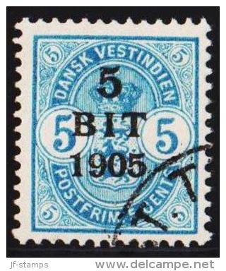 1905. Surcharge. 5 BIT On 5 C. Blue. (Michel: 39) - JF127959 - Danish West Indies