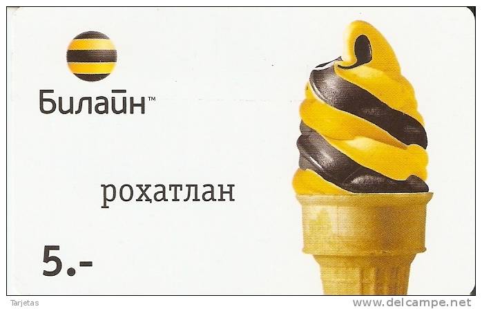 TARJETA DE UZBEKISTAN  DE 5 UNITS DE UN HELADO - Uzbekistan