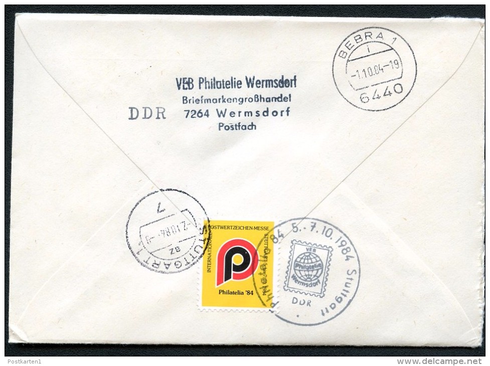 DDR U1-1b-84 C1-b UMSCHLAG Burgen Der DDR ZUDRUCK STUTTGART Gebraucht 1984 - Enveloppes Privées - Oblitérées