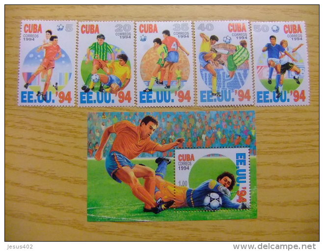 CUBA 1994 COUPE Du MONDE De FOOTBALL Aux ETATS-UNIS Yvert 3345 / 50 + Bloc 137 ** MNH - 1994 – USA