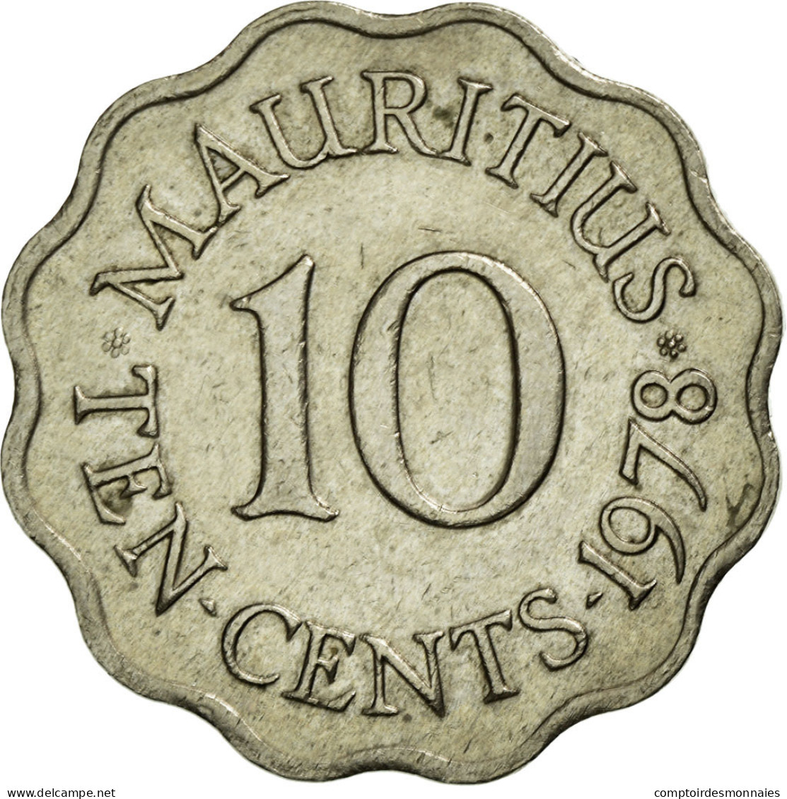 Monnaie, Mauritius, Elizabeth II, 10 Cents, 1978, TTB+, Copper-nickel, KM:33 - Mauritius