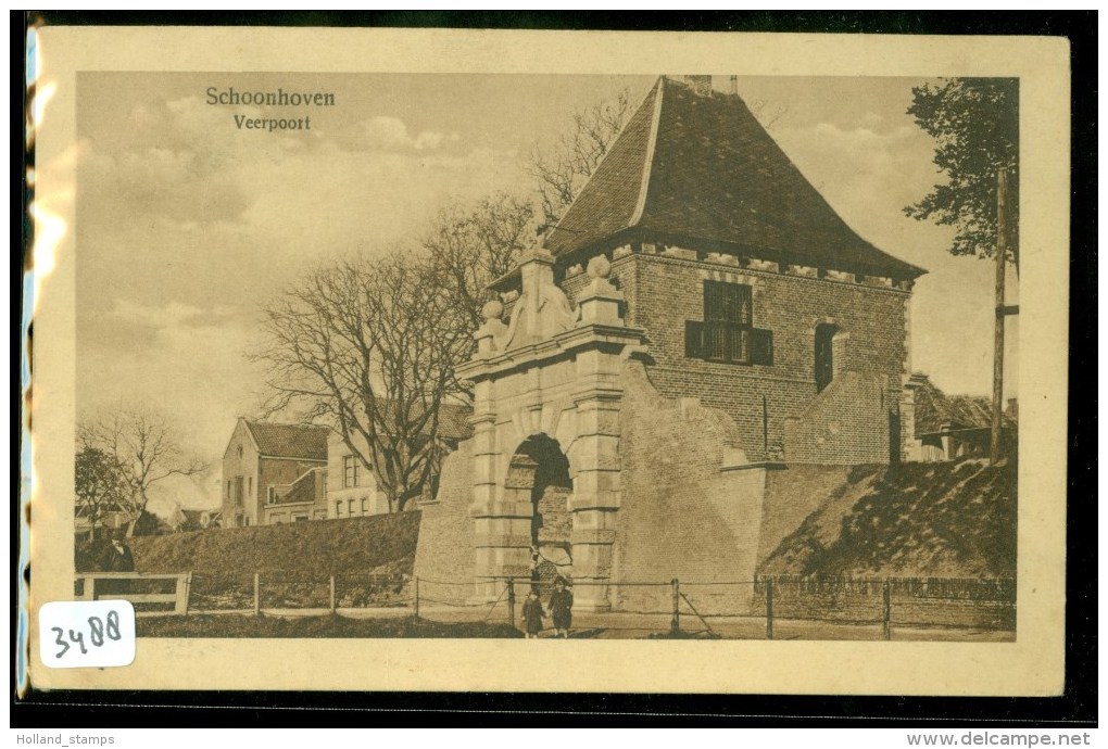 SCHOONHOVEN * VEERPOORT  * ANSICHTKAART * CPA * GELOPEN IN 1922 Naar SLIEDRECHT * NVPH NR 54 (3488) - Schoonhoven