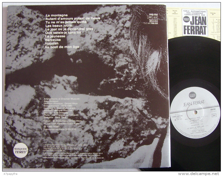 Jean FERRAT LP Disque Original TEMEY N° 4 + Livret La Montagne M / M - New Age