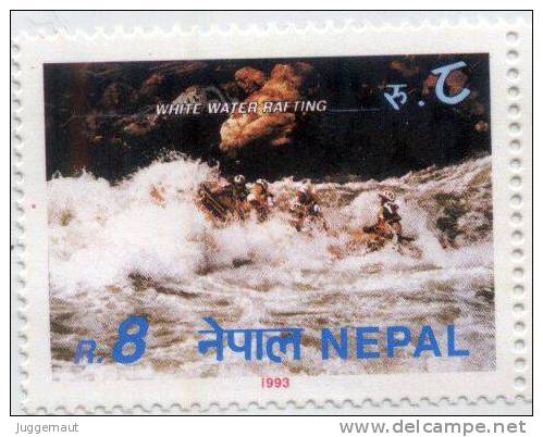 WHITE WATER RAFTING RUPEE 8 STAMP NEPAL 1993 MINT MNH - Rafting