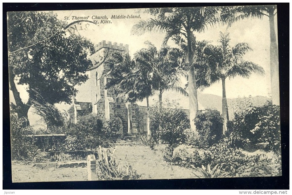 Cpa Antilles Saint Christophe Et Niévès St Kitts Sir Thomas ' Church   -- Middle Island   JA15 23 - Saint-Christophe-et-Niévès