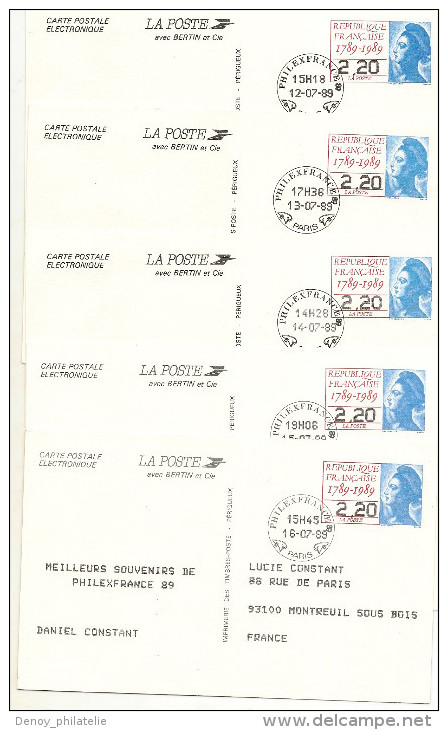 Lot De 10 Cartes Electroniques Philexfrance 1989 A 2.2 Dix Dates Differentes A Voir..................................... - Sonderganzsachen