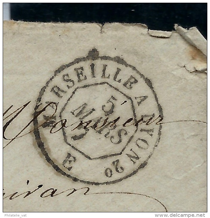 FRANCE - Petite Lettre En FM - AFF AMBULANT "MARSEILLE A LYONS 2e - 1871 TEXTES A LIRE - War 1870